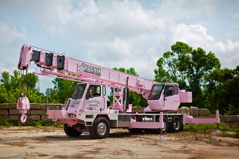 pink terex crane